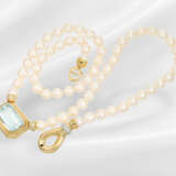 Chain/necklace: beautiful aquamarine/brilliant-cut… - фото 2