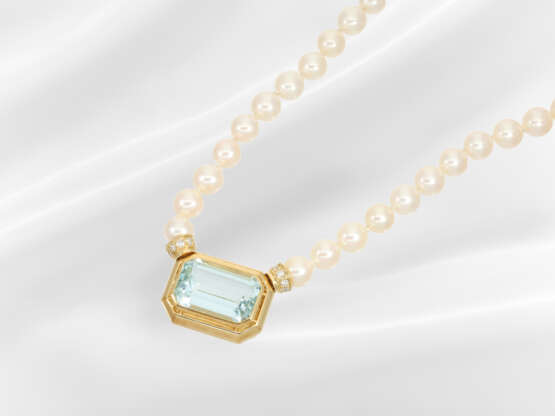 Chain/necklace: beautiful aquamarine/brilliant-cut… - фото 3