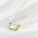 Chain/necklace: beautiful aquamarine/brilliant-cut… - photo 3