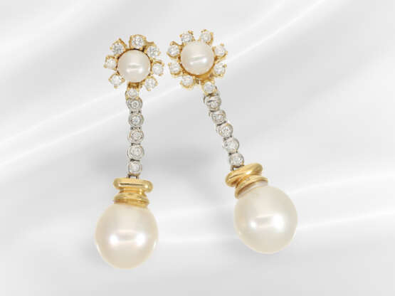 Earrings: very decorative vintage pearl/brilliant-… - photo 1