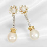 Earrings: very decorative vintage pearl/brilliant-… - фото 1