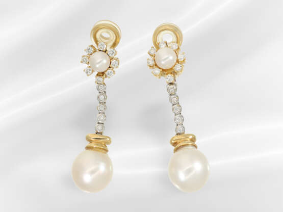 Earrings: very decorative vintage pearl/brilliant-… - photo 2