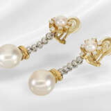 Earrings: very decorative vintage pearl/brilliant-… - фото 3