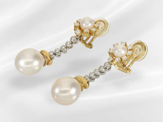 Earrings: very decorative vintage pearl/brilliant-… - photo 3