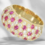 Ring: modern, like new cocktail ring with rubies a… - photo 1