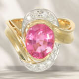 Ring: goldsmith ring with a rare "intense pink" to… - фото 3