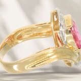 Ring: goldsmith ring with a rare "intense pink" to… - фото 5