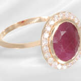 Ring: very fine gold ring with precious ruby of 4.… - фото 3