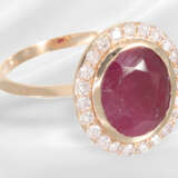 Ring: very fine gold ring with precious ruby of 4.… - фото 4