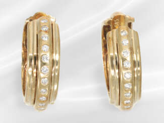 Earrings: decorative brilliant-cut diamond hoop ea…