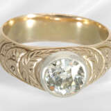 Ring: rare, antique gold jewellery ring with a bea… - photo 2