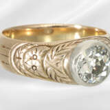 Ring: rare, antique gold jewellery ring with a bea… - photo 4