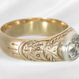 Ring: rare, antique gold jewellery ring with a bea… - фото 5