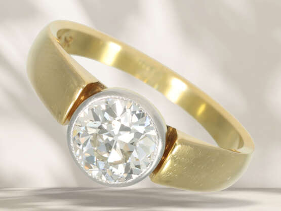 Ring: vintage Solitär-Diamant-Goldschmiedering, Al… - Foto 1