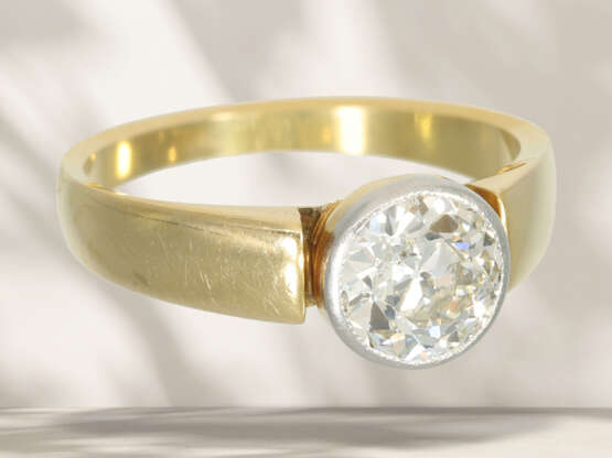 Ring: vintage Solitär-Diamant-Goldschmiedering, Al… - Foto 3