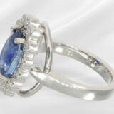 Ring: solid white gold sapphire/brilliant-cut diam… - photo 4