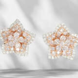 Earrings: modern diamond flower stud earrings with… - фото 2