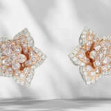 Ohrringe: Moderne Diamant Blüten-Ohrstecker mit pi… - Foto 4