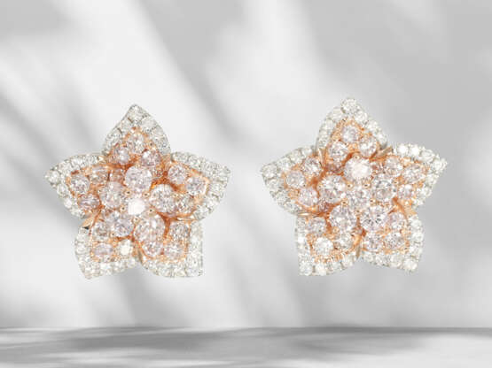 Earrings: modern diamond flower stud earrings with… - фото 6