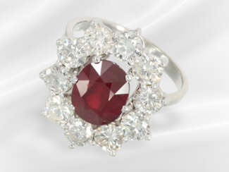 Ring: white gold ruby/brilliant-cut diamond gold r…