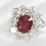Ring: white gold ruby/brilliant-cut diamond gold r… - photo 6