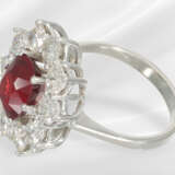 Ring: white gold ruby/brilliant-cut diamond gold r… - photo 8