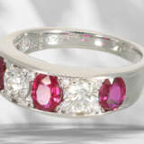 Ring: precious platinum ring with rubies and brill… - фото 4