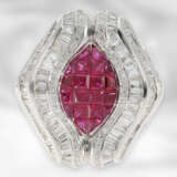 Ring: extravagant luxurious diamond/ruby ring, tot… - photo 3