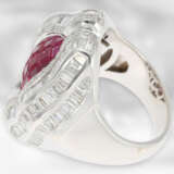 Ring: extravagant luxurious diamond/ruby ring, tot… - photo 5