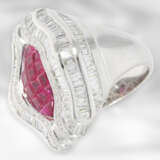 Ring: extravagant luxurious diamond/ruby ring, tot… - photo 8