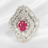 Ring: vintage Rubin-/Diamantring mit großem Burma-… - Foto 2
