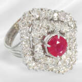 Ring: vintage ruby/diamond ring with large Burma r… - photo 3