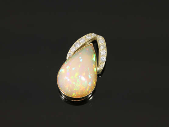 Pendant: very decorative opal/brilliant-cut diamon… - photo 2
