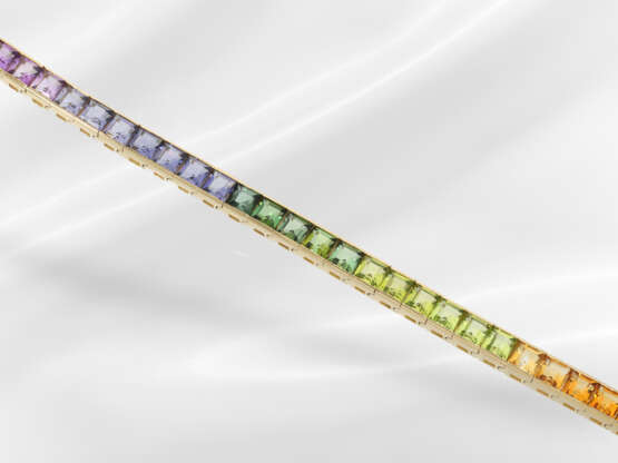Armband: hochwertiges "Rainbow" Tennisarmband mit … - Foto 2