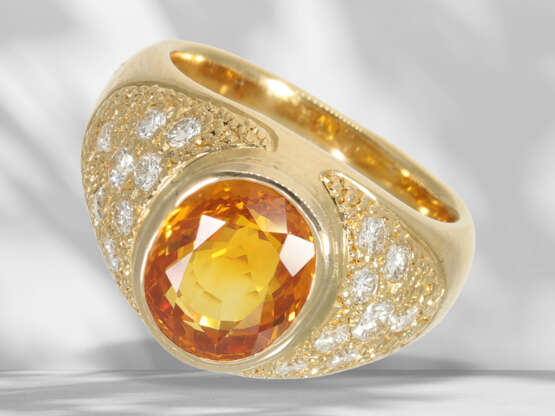 Ring: Goldschmiedering mit seltenem, intensiv oran… - Foto 4