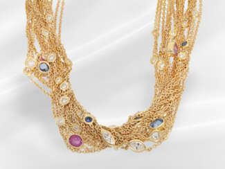 Chain: exceptional, multi-row designer gold chain …