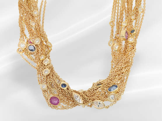 Chain: exceptional, multi-row designer gold chain … - photo 1