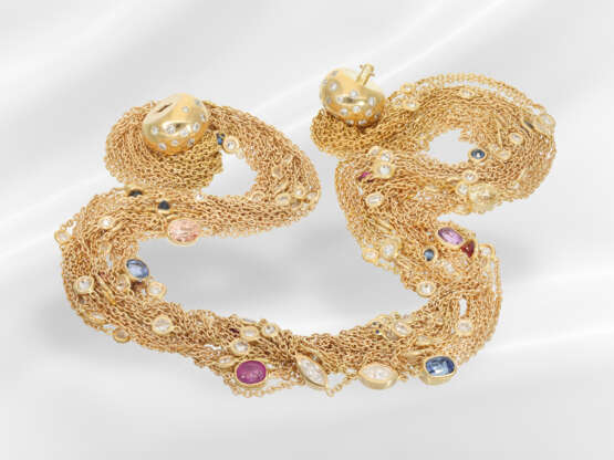 Chain: exceptional, multi-row designer gold chain … - photo 4