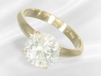 Ring: modern solitaire brilliant-cut diamond ring,…