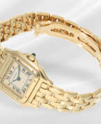 Uhren. Armbanduhr: Luxuriöse Cartier Damenuhr in 18K Gold…