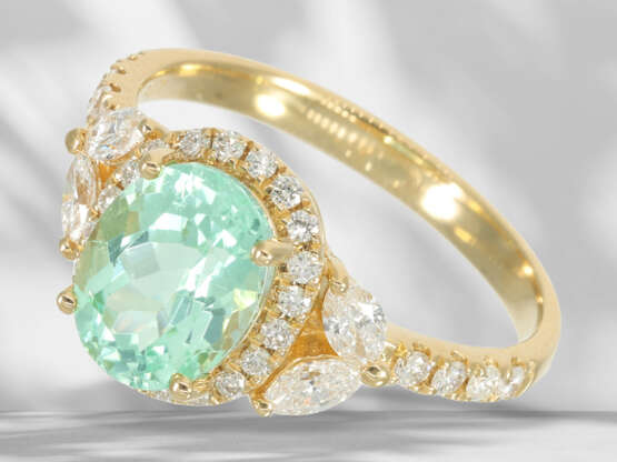 Ring: goldsmith ring with extremely rare Paraiba t… - photo 2