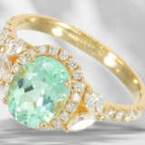 Ring: goldsmith ring with extremely rare Paraiba t… - photo 3