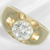 Ring: gold men's ring/ladies' ring with a brillian… - photo 1