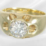 Ring: gold men's ring/ladies' ring with a brillian… - photo 2