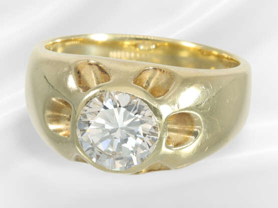 Ring: gold men's ring/ladies' ring with a brillian… - photo 2