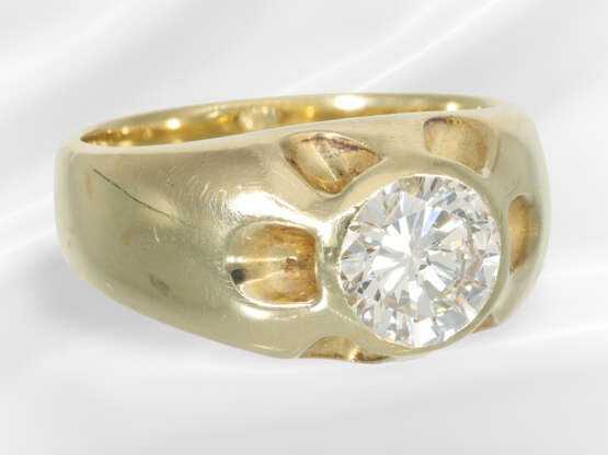 Ring: gold men's ring/ladies' ring with a brillian… - photo 3