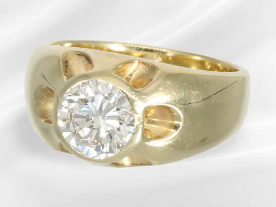Ring: gold men's ring/ladies' ring with a brillian… - photo 4