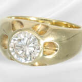 Ring: gold men's ring/ladies' ring with a brillian… - photo 4