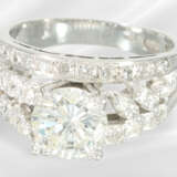 Ring: precious brilliant-cut diamond/diamond gold … - photo 2