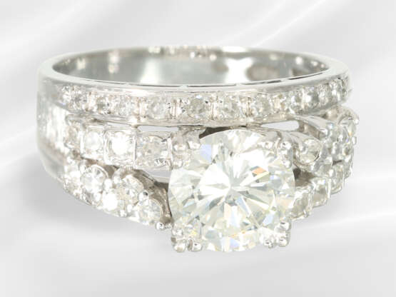 Ring: precious brilliant-cut diamond/diamond gold … - photo 6